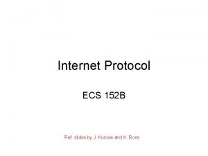 Internet Protocol ECS 152 B Ref slides by