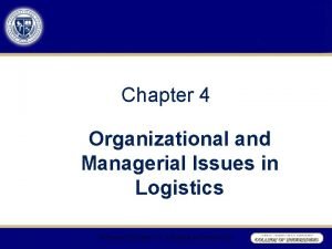 Fragmented logistics structure