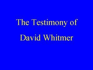 David whitmer pamphlet