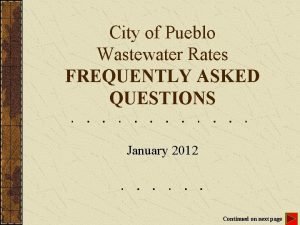 Pueblo wastewater