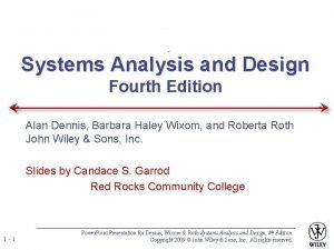 System analysis and design alan dennis