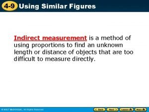 Indirect measurement using similar triangles