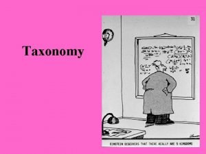 Taxonomy I General Information A Definition the study