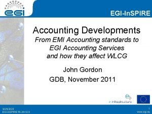 EGIIn SPIRE Accounting Developments From EMI Accounting standards