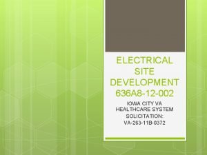 ELECTRICAL SITE DEVELOPMENT 636 A 8 12 002