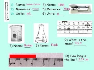 Name Graduated Cylinder 4 Name TBB Mass 2