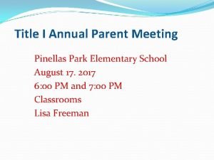 Pinellas park elementary school