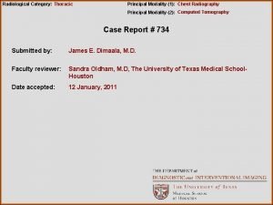 Radiological Category Thoracic Principal Modality 1 Chest Radiography