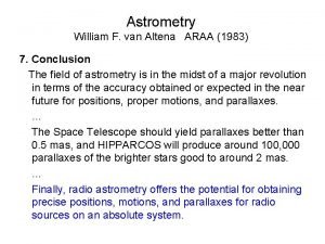 Astrometry William F van Altena ARAA 1983 7