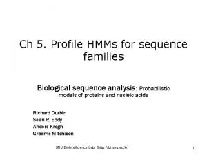 Ch 5 Profile HMMs for sequence families Biological
