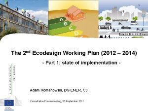 Ecodesign working plan