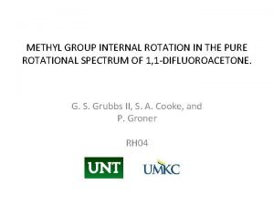 METHYL GROUP INTERNAL ROTATION IN THE PURE ROTATIONAL METHYL GROUP INTERNAL ROTATION IN THE PURE ROTATIONAL