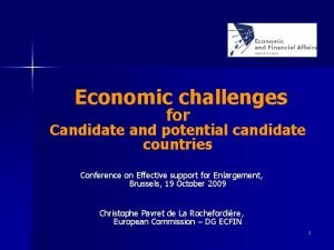 Economic challenges for Candidate and potential candidate countries