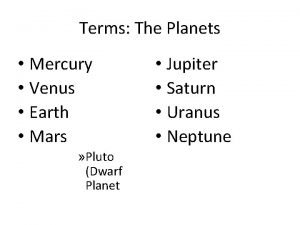 Earth mars pluto venus