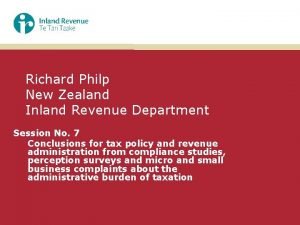 Richard Philp New Zealand Inland Revenue Department Session