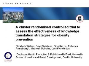 A cluster randomised controlled trial to assess the