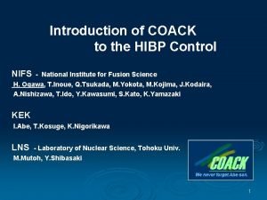 Introduction of COACK to the HIBP Control NIFS