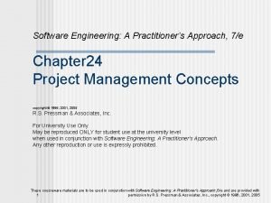 Software Engineering A Practitioners Approach 7e Chapter 24