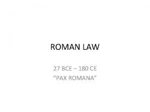 Pax romana law