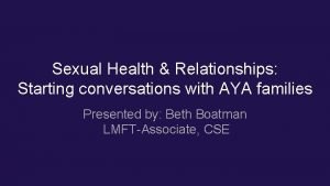 Amsa sexual health leadership course