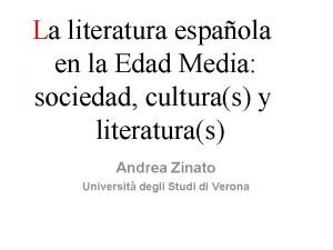 La literatura espaola en la Edad Media sociedad
