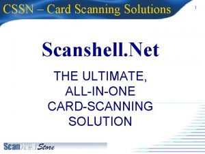Card scanning solutions Card scanning solutions
