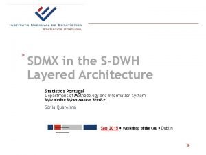 SDMX in the SDWH Layered Architecture Statistics Portugal