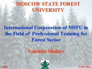 Moscow state forest university Moscow state forest university