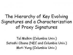 Key evolving signature