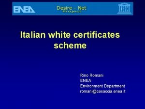 Italian white certificates scheme Rino Romani ENEA Environment