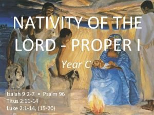 NATIVITY OF THE LORD PROPER I Year C