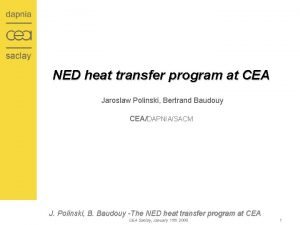 NED heat transfer program at CEA Jaroslaw Polinski