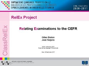 Class Rel Ex Project Relating Examinations to the