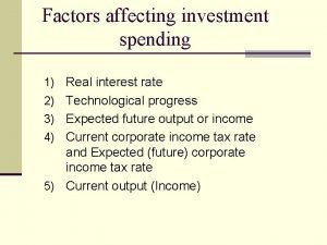 Factors affecting investment spending