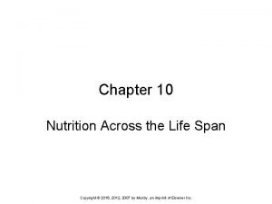 Nutrition across the lifespan