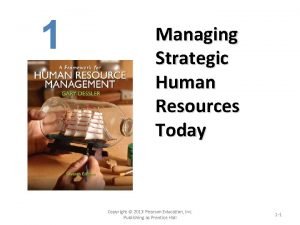 1 Managing Strategic Human Resources Today Copyright 2013