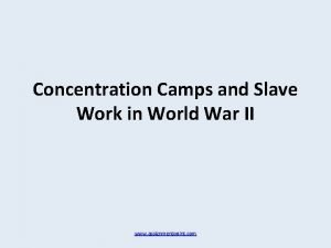 Concentration Camps and Slave Work in World War