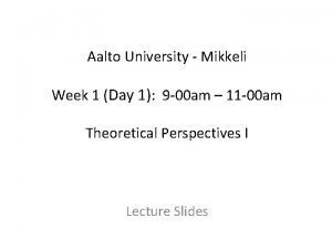 Aalto university mikkeli Aalto university mikkeli