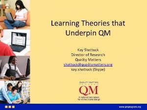 Learning Theories that Underpin QM Kay Shattuck Director