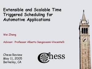 Extensible and Scalable Time Triggered Scheduling for Automotive