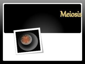 Meiosis Meiosis occurs in sexual reproduction when a