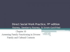 Direct Social Work Practice 9 th edition Rooney