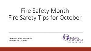 Safety tips for october