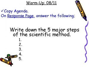 WarmUp 0811 Copy Agenda On Response Page answer