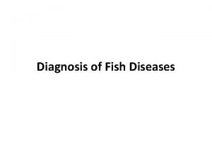 Diagnosis of Fish Diseases Principles of disease diagnosis