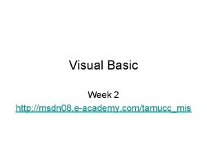 Msdn visual basic