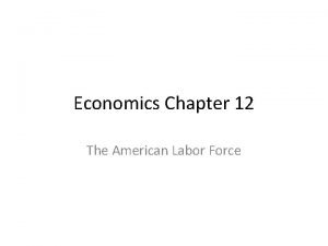 Chapter 12 the american labor force Chapter 12 the american labor force