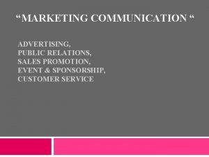 Sales promotion marketing communication