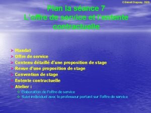 Benoit Duguay 2020 Plan la sance 7 Loffre