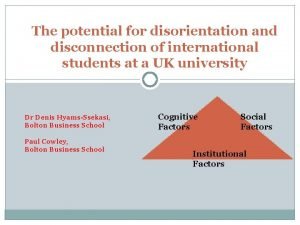 The potential for disorientation and disconnection of international